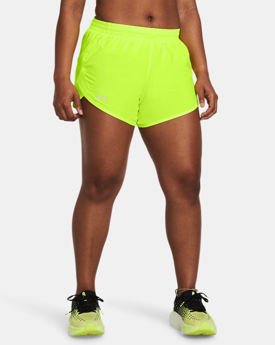 Women's UA Fly-By 3" Shorts, Green, pdpMainDesktop image number 0